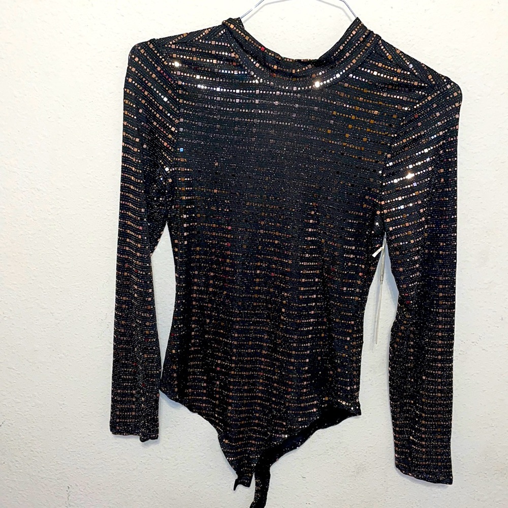 Black and Gold Shimmering Bodysuit